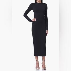AFRM juniper funnel neck black dress